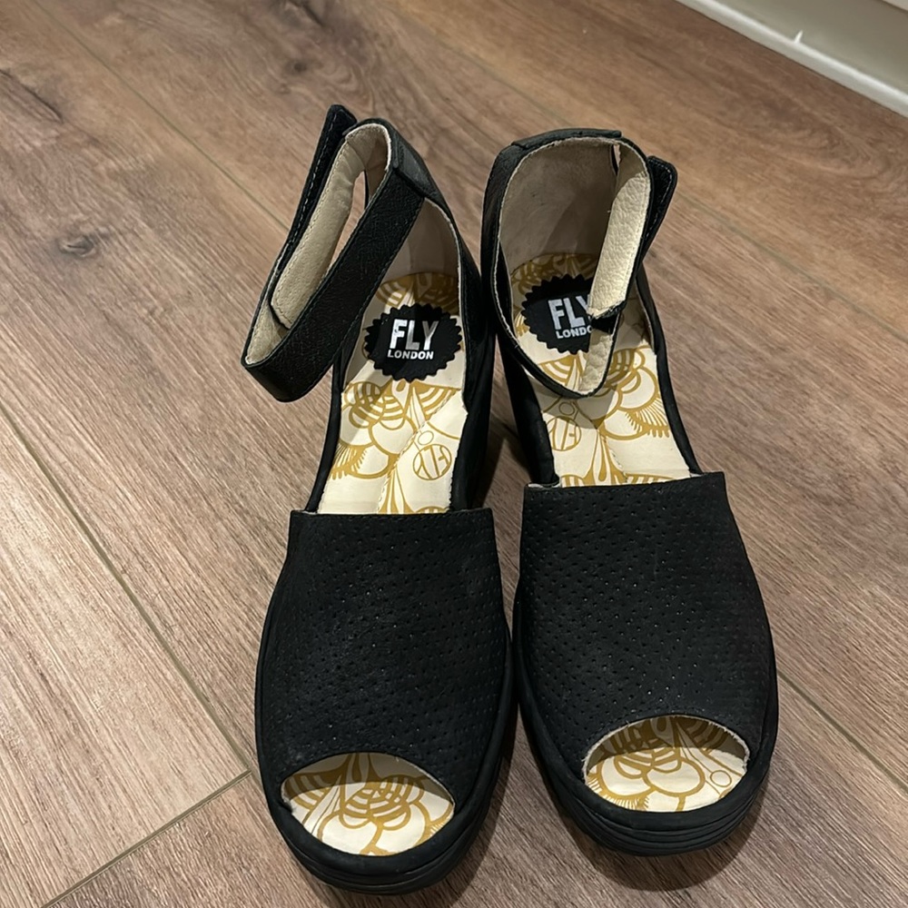 Fly London black sandals